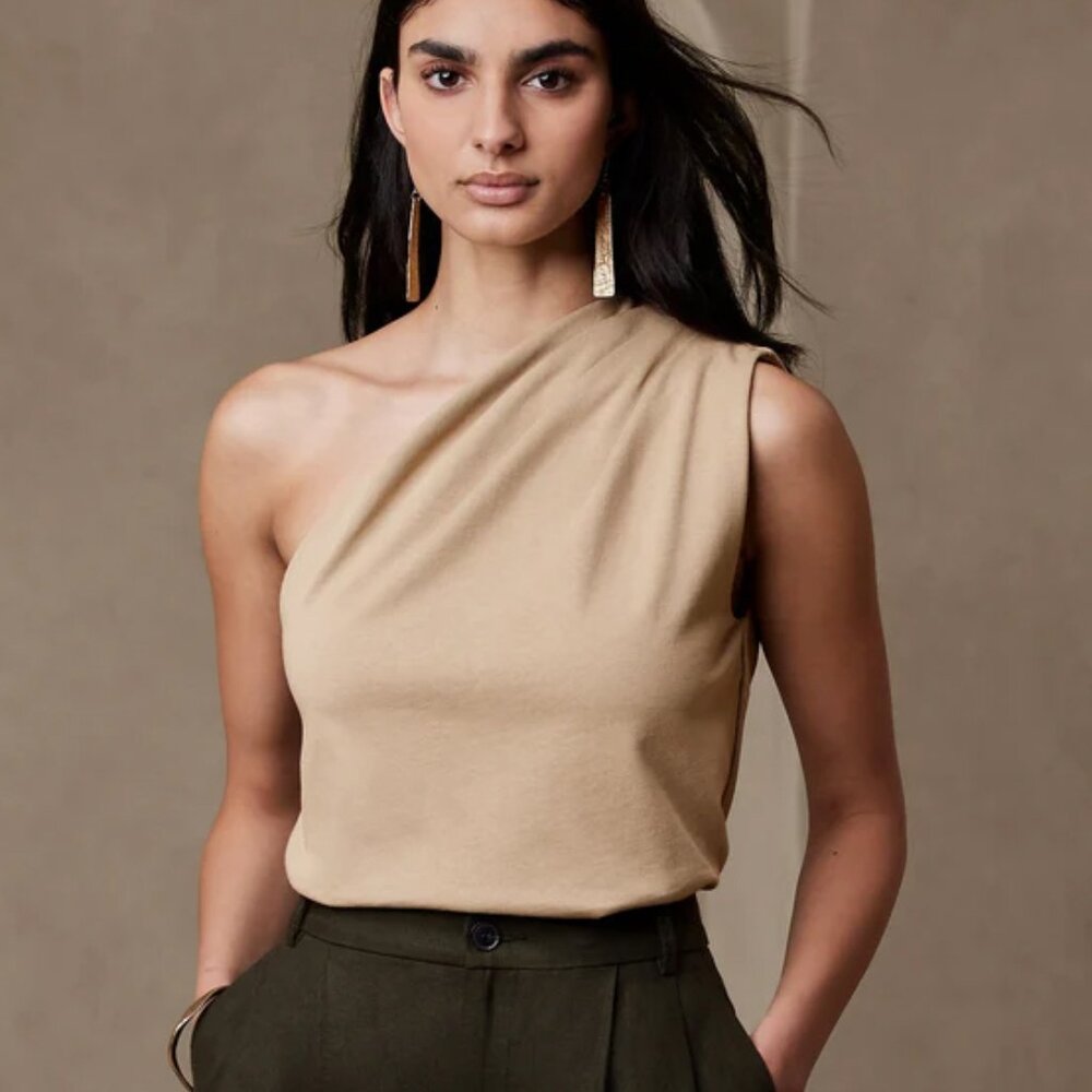 One-Shoulder Heavy Cotton Tank - NWOT